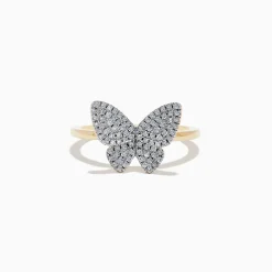 Rings|Effy Jewelry Nature 14K Yellow Gold Diamond Butterfly Ring