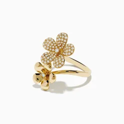 Rings|Effy Jewelry Nature 14K Yellow Gold Diamond Flower Duet Ring