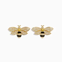 Earrings|BH Multi Nature 14K Yellow Gold Diamond and Yellow Sapphire Bee Earrings