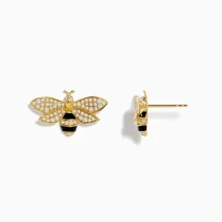 Earrings|BH Multi Nature 14K Yellow Gold Diamond and Yellow Sapphire Bee Earrings