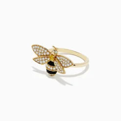 Rings|BH Multi Nature 14K Yellow Gold Diamond and Yellow Sapphire Bee Ring