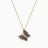 Necklaces & Pendants|Effy Jewelry Nature 14K Yellow Gold Espresso Brown and White Diamond Butterfly Pendant