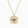 Necklaces & Pendants|BH Multi Nature 14K Yellow Gold Espresso and White Diamond Bee Coin Pendant