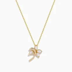 Necklaces & Pendants|Effy Jewelry Nature 14K Yellow Gold Opal and Diamond Palm Tree Pendant
