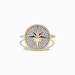 Rings|Effy Jewelry Novelty 14 Karat Yellow Gold Diamond Compass Ring