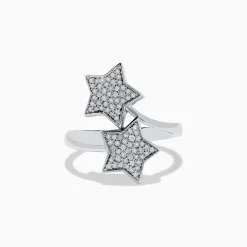Rings|Effy Jewelry Novelty 925 Sterling Silver and Diamond Star Ring