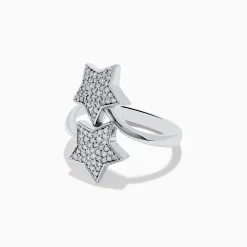 Rings|Effy Jewelry Novelty 925 Sterling Silver and Diamond Star Ring
