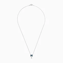 Necklaces & Pendants|Effy Jewelry Novelty 14K Gold Blue u0026 White Diamond Palm Tree Necklace, 0.25 TCW