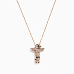 Necklaces & Pendants|BH Multi Novelty 14K Gold Diamond and White Sapphire Totem Pendant, 0.28 TCW
