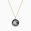 Necklaces & Pendants|BH Multi Novelty 14K Gold Ruby, Sapphire u0026 Diamond Eagle Head Pendant, 1.06 TCW
