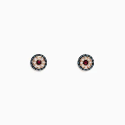 Earrings|BH Multi Novelty 14K Gold Ruby, White u0026 Blue Diamond Evil Eye Earrings, 0.26 TW