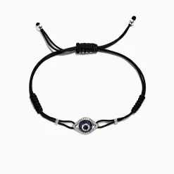 Bracelets|Effy Jewelry Novelty 14K Gold Sapphire u0026 Diamond Evil Eye String Bracelet, 0.56 TW