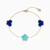 Bracelets|BH Multi Novelty 14K Gold Turquoise u0026 Lapis Floral Butterfly Bracelet
