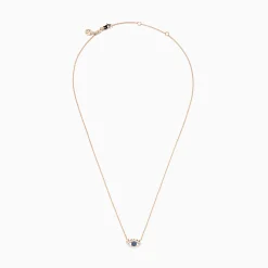 Necklaces & Pendants|BH Multi Novelty 14K Rose Gold Blue Sapphire and Diamond Evil Eye Pendant