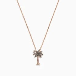 Necklaces & Pendants|Effy Jewelry Novelty 14K Rose Gold Diamond Palm Tree Pendant, 0.10 TCW