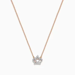 Necklaces & Pendants|Effy Jewelry Novelty 14K Rose Gold Diamond Crown Necklace