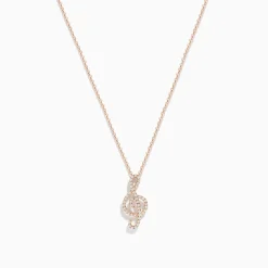 Necklaces & Pendants|BH Multi Novelty 14K Rose Gold Diamond Music Note Pendant