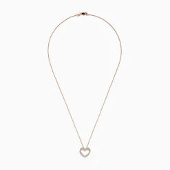 Necklaces & Pendants|Effy Jewelry Novelty 14K Rose Gold Diamond Heart Pendant