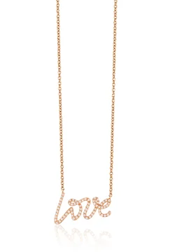 Necklaces & Pendants|Effy Jewelry Novelty 14K Rose Gold Diamond Love Pendant, 0.26 TCW