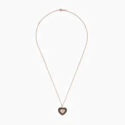 Necklaces & Pendants|Effy Jewelry Novelty 14K Rose Gold Espresso and Diamond Heart Pendant