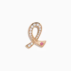 Accessories|Effy Jewelry Novelty 14K Rose Gold Pink Sapphire u0026 Diamond Pink Ribbon Pin