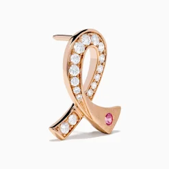 Accessories|Effy Jewelry Novelty 14K Rose Gold Pink Sapphire u0026 Diamond Pink Ribbon Pin