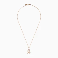 Necklaces & Pendants|Effy Jewelry Novelty 14K Rose Gold Pink Sapphire u0026 Diamond Pink Ribbon Pendant