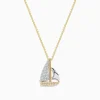 Necklaces & Pendants|Effy Jewelry Novelty 14K Two Tone Gold Diamond Sailboat Pendant, 0.27 TCW
