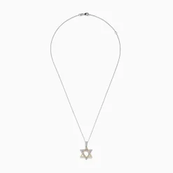 Necklaces & Pendants|Effy Jewelry Novelty 14K Two-Tone Gold Diamond Star of David Pendant