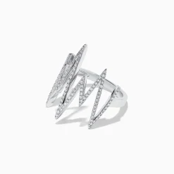 Rings|Effy Jewelry Novelty 14K White Gold Diamond Zig Zag Ring, 0.38 TCW