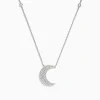 Necklaces & Pendants|Effy Jewelry Novelty 14K White Gold Diamond Crescent Moon Necklace