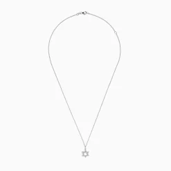 Necklaces & Pendants|BH Multi Novelty 14K White Gold Diamond Star of David Pendant, 0.14 TCW