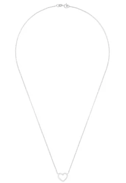 Necklaces & Pendants|Effy Jewelry Novelty 14K White Gold Diamond Heart Pendant, 0.10 TCW