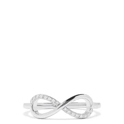 Rings|Effy Jewelry Novelty 14K White Gold Diamond Infinity Ring, 0.06 TCW