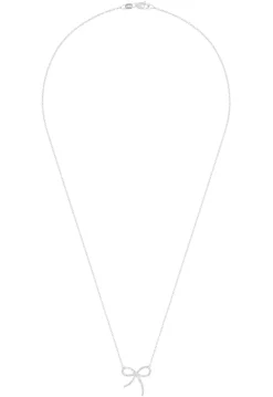 Necklaces & Pendants|Effy Jewelry Novelty 14K White Gold Diamond Ribbon Pendant, 0.18 TCW