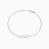 Bracelets|Effy Jewelry Novelty 14K White Gold Diamond Infinity Bracelet, 0.12 TCW