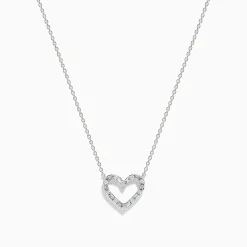 Necklaces & Pendants|Effy Jewelry Novelty 14K White Gold Diamond Heart Necklace