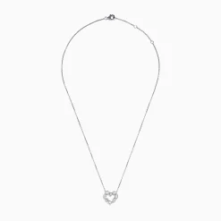 Necklaces & Pendants|Effy Jewelry Novelty 14K White Gold Multi Shape Diamond Heart Necklace
