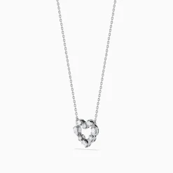 Necklaces & Pendants|Effy Jewelry Novelty 14K White Gold Multi Shape Diamond Heart Necklace
