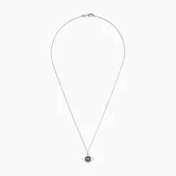 Necklaces & Pendants|Effy Jewelry Novelty 14K White Gold Sapphire u0026 Diamond Evil Eye Pendant, 0.42 TCW