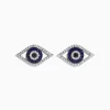 Earrings|BH Multi Novelty 14K White Gold Sapphire u0026 Diamond Evil Eye Earrings, 0.57 TCW