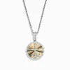 Necklaces & Pendants|Effy Jewelry Novelty 14K White u0026 Yellow Gold Diamond Anchor Coin Pendant