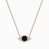 Necklaces & Pendants|Effy Jewelry Novelty 14K Yellow Gold Blue Sapphire and Diamond Evil Eye Necklace