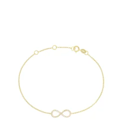 Bracelets|Effy Jewelry Novelty 14K Yellow Gold Diamond Infinity Bracelet, 0.12 TCW