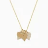 Necklaces & Pendants|Effy Jewelry Novelty 14K Yellow Gold Diamond Hearts Pendant