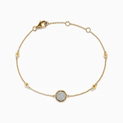 Bracelets|Effy Jewelry Novelty 14K Yellow Gold Diamond Bracelet, 0.09 TCW
