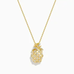 Necklaces & Pendants|Effy Jewelry Novelty 14K Yellow Gold Diamond Pineapple Pendant