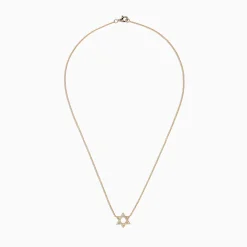 Necklaces & Pendants|Effy Jewelry Novelty 14K Yellow Gold Diamond Star of David Pendant 0.08 TCW