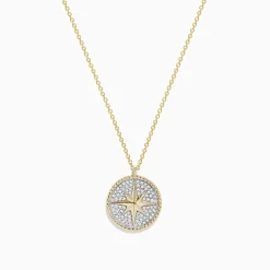 Necklaces & Pendants|Effy Jewelry Novelty 14k Yellow Gold Diamond Compass Pendant