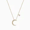 Necklaces & Pendants|BH Multi Novelty 14K Yellow Gold Diamond Moon and Star Necklace, 0.09 TCW